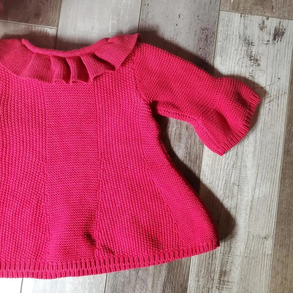 First Impressions Red Shimmery Knit Sweater Dress Tunic Size 18m - Picture 8 of 12